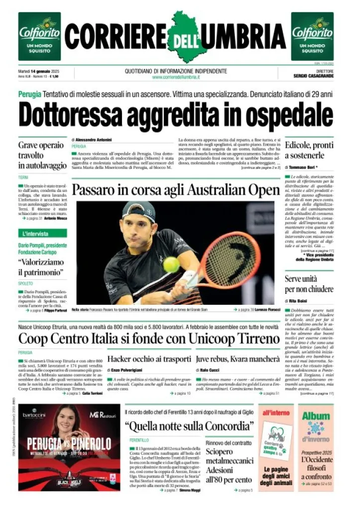 Prima-pagina-corriere umbria-del-2025-01-14